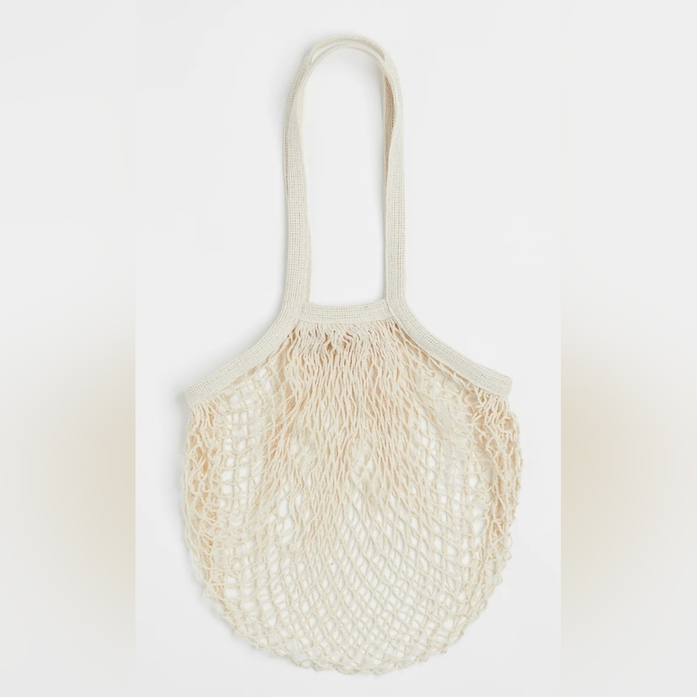 H&M Mesh Tote Fish Net Purse H & M Shoudler Bag Handbag Collection Cotton Beach